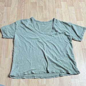 American Eagle Outfitters Muted Sage Greeb Scoop Neck Short Sleeve Tee